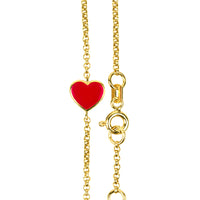 Red Mine Heart 14k Bracelet
