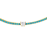 Turquoise Center Heart 14K Necklace