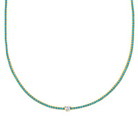 Turquoise Center Heart 14K Necklace