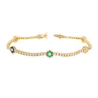 Rainbow Flowers 14K Bracelet