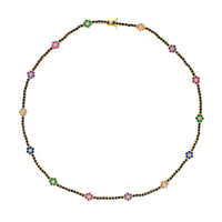 Mystery of colors 14k flower necklace