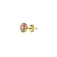 Rainbow flower 14k mini earrings