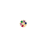 Rainbow flower 14k mini earrings