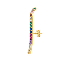 Rainbow curve 14k earrings