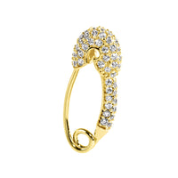 Hooked Needle 14K White Topaz Mini Earrings