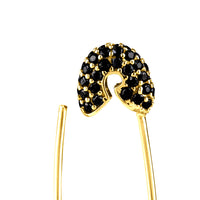 Hooked Needle 14K Top Black Topaz Earrings