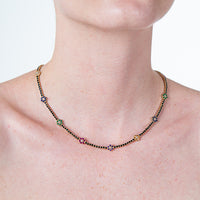 Mystery of colors 14k flower necklace