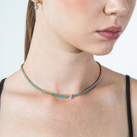 Turquoise Center Heart 14K Necklace