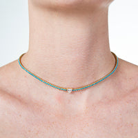 Turquoise Center Heart 14K Necklace