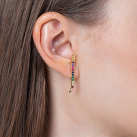 Rainbow curve 14k earrings