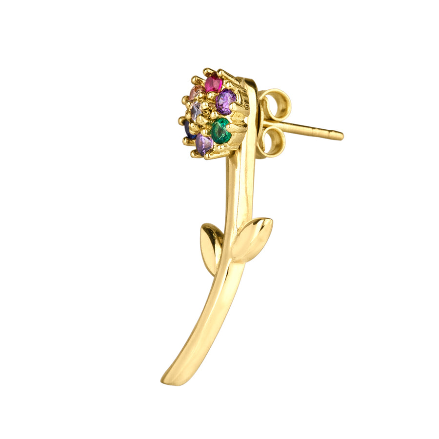 14k earrings with rainbow flower crowned