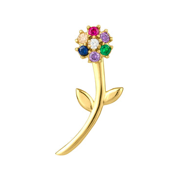 14k earrings with rainbow flower crowned