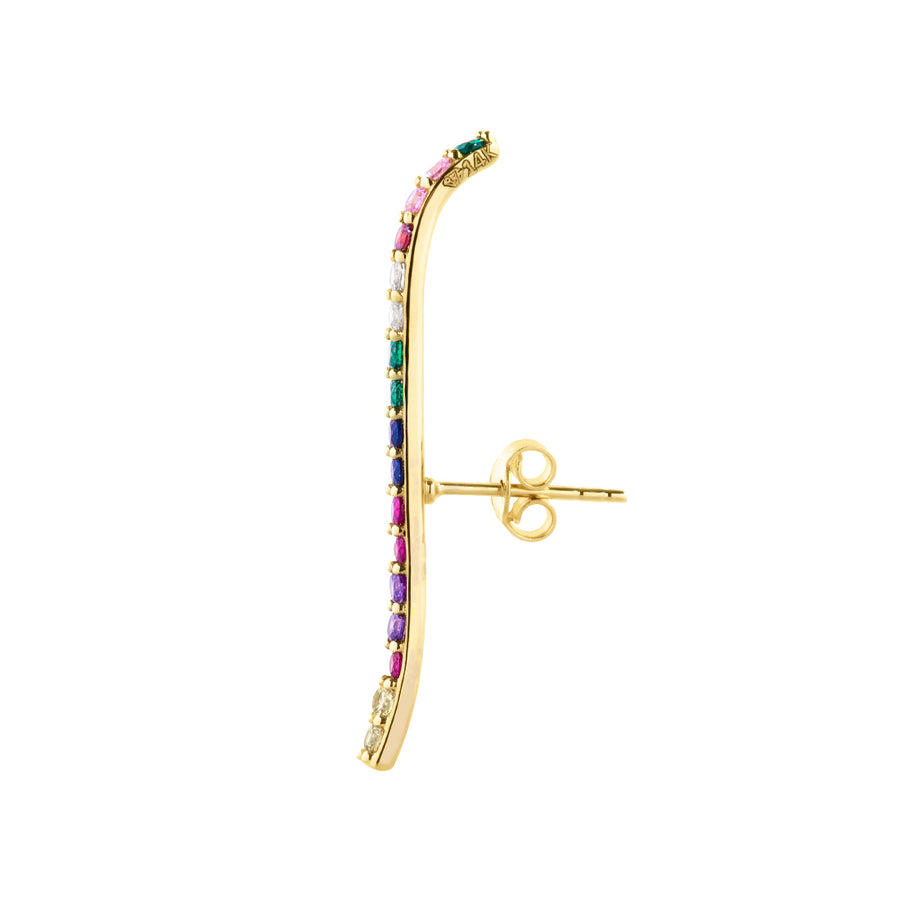 Rainbow curve 14k earrings