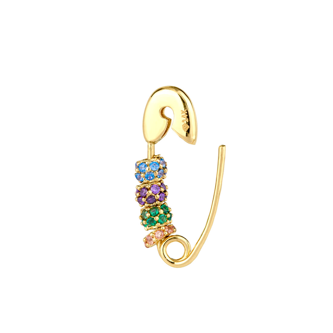 Colorful balls 14K hooked needle earrings