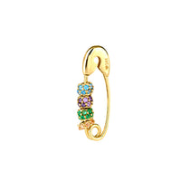 Colorful balls 14K hooked needle earrings