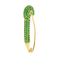 Safety Pin Full Green Medium Earring