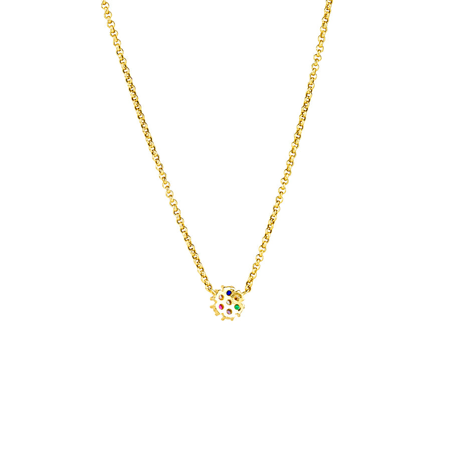 Rainbow flowers 14k necklace