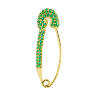 Safety Pin Full Green Medium Earring