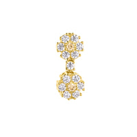 Twin Daisy Flowers 14K Earrings