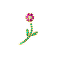 Pink flower branch 14k earrings