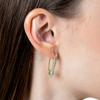 Hooked Needle 14K White Topaz Covered Earrings